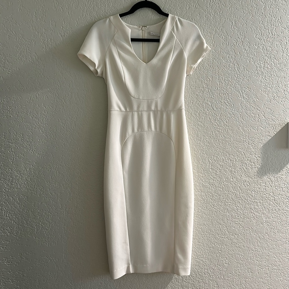 Black Halo Cap Sleeve Dress (courthouse wedding)